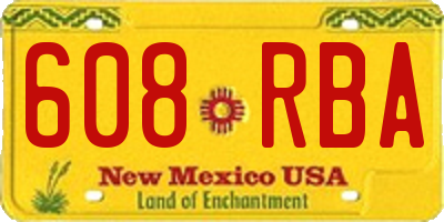 NM license plate 608RBA