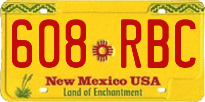 NM license plate 608RBC