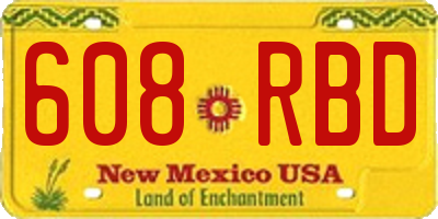NM license plate 608RBD