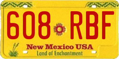 NM license plate 608RBF