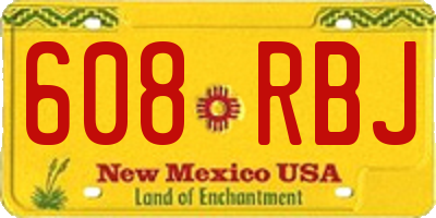NM license plate 608RBJ