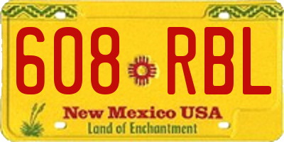 NM license plate 608RBL