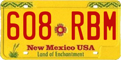 NM license plate 608RBM