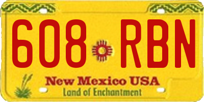 NM license plate 608RBN