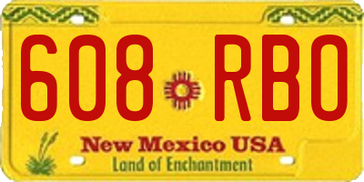 NM license plate 608RBO