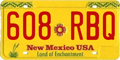NM license plate 608RBQ