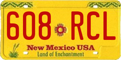 NM license plate 608RCL