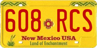 NM license plate 608RCS