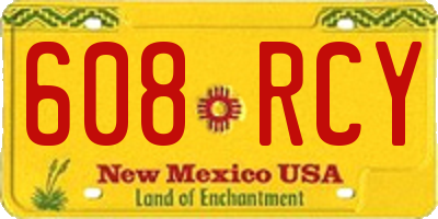 NM license plate 608RCY