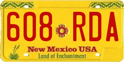 NM license plate 608RDA