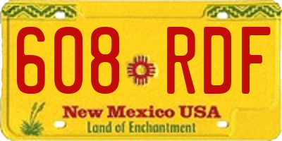 NM license plate 608RDF