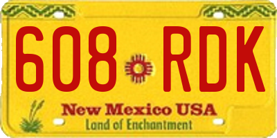 NM license plate 608RDK