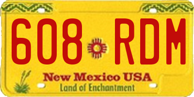 NM license plate 608RDM