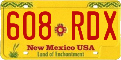 NM license plate 608RDX