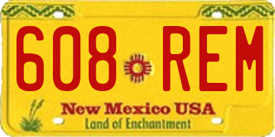 NM license plate 608REM
