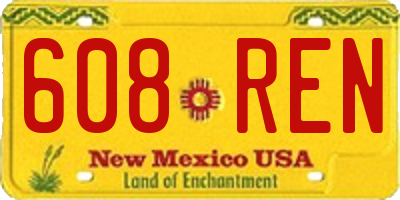 NM license plate 608REN