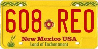 NM license plate 608REO