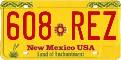 NM license plate 608REZ