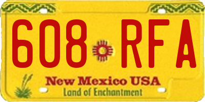 NM license plate 608RFA