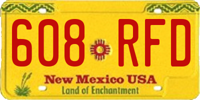 NM license plate 608RFD