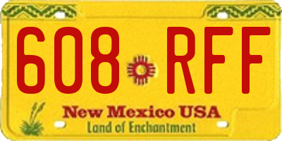 NM license plate 608RFF