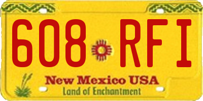 NM license plate 608RFI