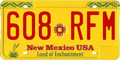NM license plate 608RFM