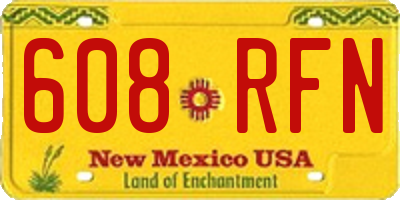 NM license plate 608RFN