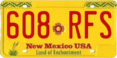 NM license plate 608RFS
