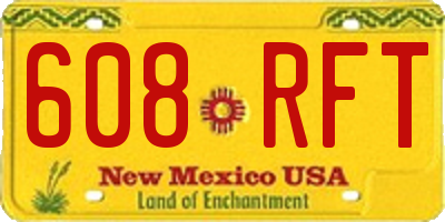 NM license plate 608RFT