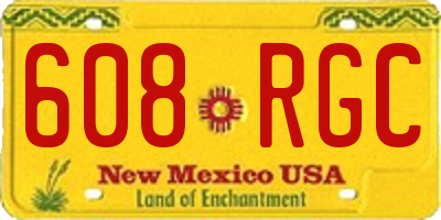 NM license plate 608RGC
