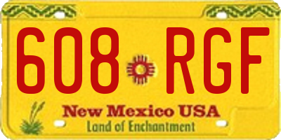 NM license plate 608RGF