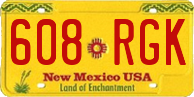 NM license plate 608RGK