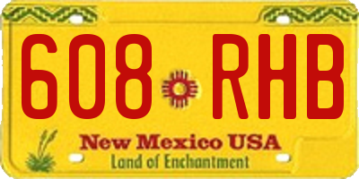 NM license plate 608RHB