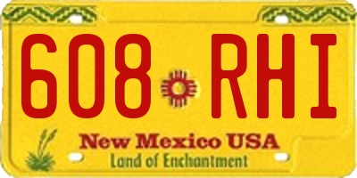 NM license plate 608RHI