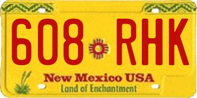 NM license plate 608RHK