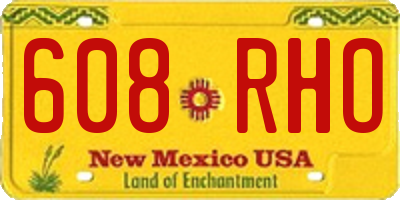 NM license plate 608RHO