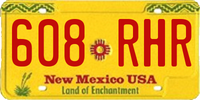 NM license plate 608RHR