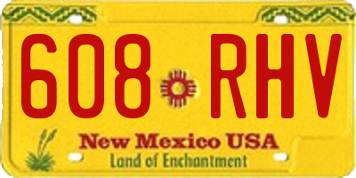 NM license plate 608RHV