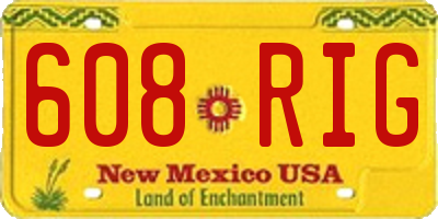 NM license plate 608RIG