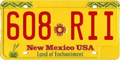 NM license plate 608RII