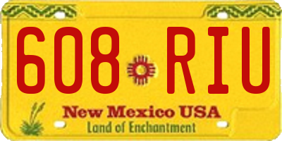 NM license plate 608RIU