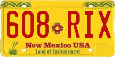NM license plate 608RIX