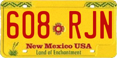 NM license plate 608RJN