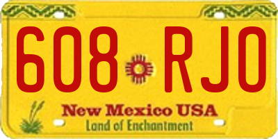NM license plate 608RJO