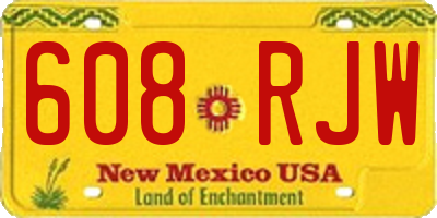 NM license plate 608RJW