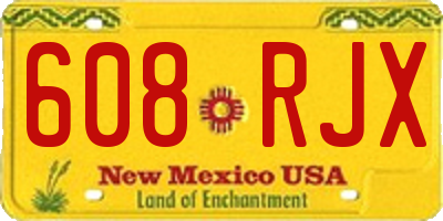NM license plate 608RJX