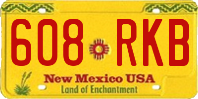 NM license plate 608RKB