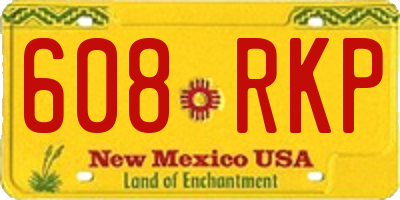 NM license plate 608RKP