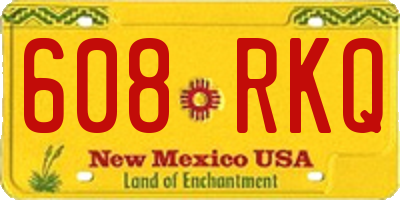 NM license plate 608RKQ